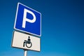 Disabled parking sign Royalty Free Stock Photo