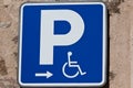 Disabled parking sign Royalty Free Stock Photo