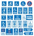 Disabled parking sign, accesible parking Royalty Free Stock Photo
