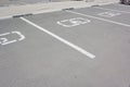 Disabled parking sign on asphalt. handicapped sign parking spot. Royalty Free Stock Photo