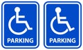 Disabled parking sign blue color icons Royalty Free Stock Photo