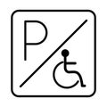 Disabled parking sign board line style icon design