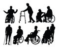 Disabled People Activity Silhouettes