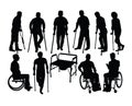 Disabled People Activity Silhouettes