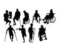 Disabled People Activity Silhouettes