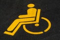 Disabled people car parking. Road sign Royalty Free Stock Photo