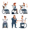 Disabled People Career Vector Characters Set Royalty Free Stock Photo