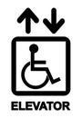 Disabled People Elevator Sign Royalty Free Stock Photo