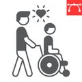 Disabled people help glyph icon