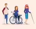 Disabled people with physical injury rehabilitation