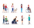 Disabled people set design Royalty Free Stock Photo