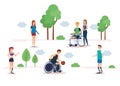 Disabled people set design Royalty Free Stock Photo