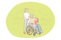 Disabled people on wheelchair living happy active lifestyle concept Royalty Free Stock Photo