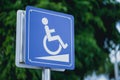 Disabled people wheelchair slope way sign Royalty Free Stock Photo