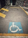 Disabled person empty parking space