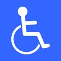 Disabled person, handicap icon. Wheelchair symbol, isolated vector illustration. Royalty Free Stock Photo