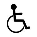 Disabled person, handicap icon. Wheelchair symbol, isolated vector illustration.