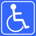 Disabled person, handicap icon. Wheelchair symbol, isolated vector illustration. Royalty Free Stock Photo