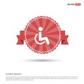 Disabled person icon - Red Ribbon banner Royalty Free Stock Photo