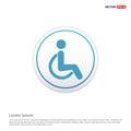 Disabled person icon - white circle button Royalty Free Stock Photo