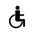 Disabled person or invalid, handicap vector icon. Royalty Free Stock Photo