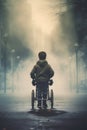 Disabled Person. Kid with a walking chair. Inclusion, respect, equality, dignity and Empowerment. Royalty Free Stock Photo