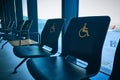 Disabled person seats in airport