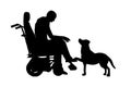 Disabled Person In Wheelchair and Dog Royalty Free Stock Photo