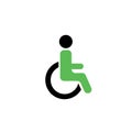 Disabled person on wheelchair or invalid chair on white background Royalty Free Stock Photo