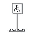 Disabled person wheelchair sign road linear