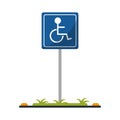 Disabled person wheelchair sign road