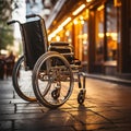 Disabled persons hands on wheelchair wheels, symbolizing empowerment and perseverance