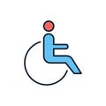 Disabled related vector icon.