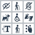 Disabled releated vector icons