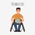 Disabled rugby player in a wheelchair. Royalty Free Stock Photo