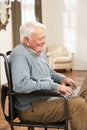 Disabled Senior Man Sitting In Wheelchair Royalty Free Stock Photo