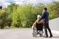 Disabled senior in the park Royalty Free Stock Photo