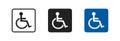 Disabled set vector icon in flat style. Handicap line symbol. Disable blue logo Royalty Free Stock Photo