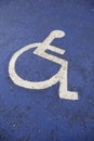 Disabled sign on the asphalt Royalty Free Stock Photo