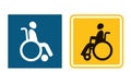 Disabled sign icon. Man in wheelchair. Handicapped invalid symbol