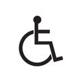 Disabled sign icon vector illustration.Human on wheelchair handicapped symbol.