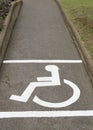 Disabled sign on pathway