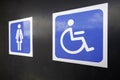 Disabled sign in a toilet Royalty Free Stock Photo