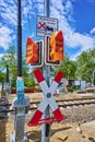 Disabled signal system on a construction site on a railway line in South Berlin Royalty Free Stock Photo