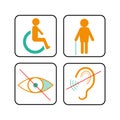 Disabled signs: deaf, blind, and wheelchair