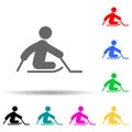 Disabled sport ice sledge hockey sign multi color style icon. Simple glyph, flat vector of sport competition icons for ui and ux, Royalty Free Stock Photo
