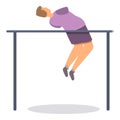 Disabled sport jumping icon cartoon vector. Training exercise Royalty Free Stock Photo