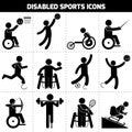 Disabled Sports Icons Royalty Free Stock Photo