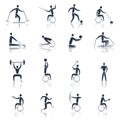 Disabled Sports Icons Black Royalty Free Stock Photo