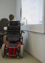 A disabled student in a wheelchair in primary school